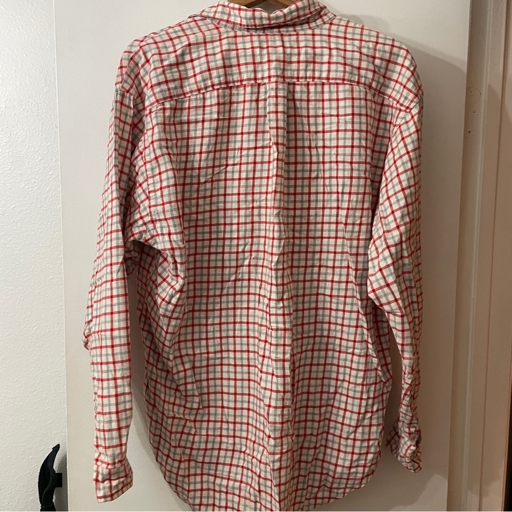 Vintage Ralph Lauren Polo Jeans Co. Men's Red and White Checkered Shirt - Picture 4 of 5